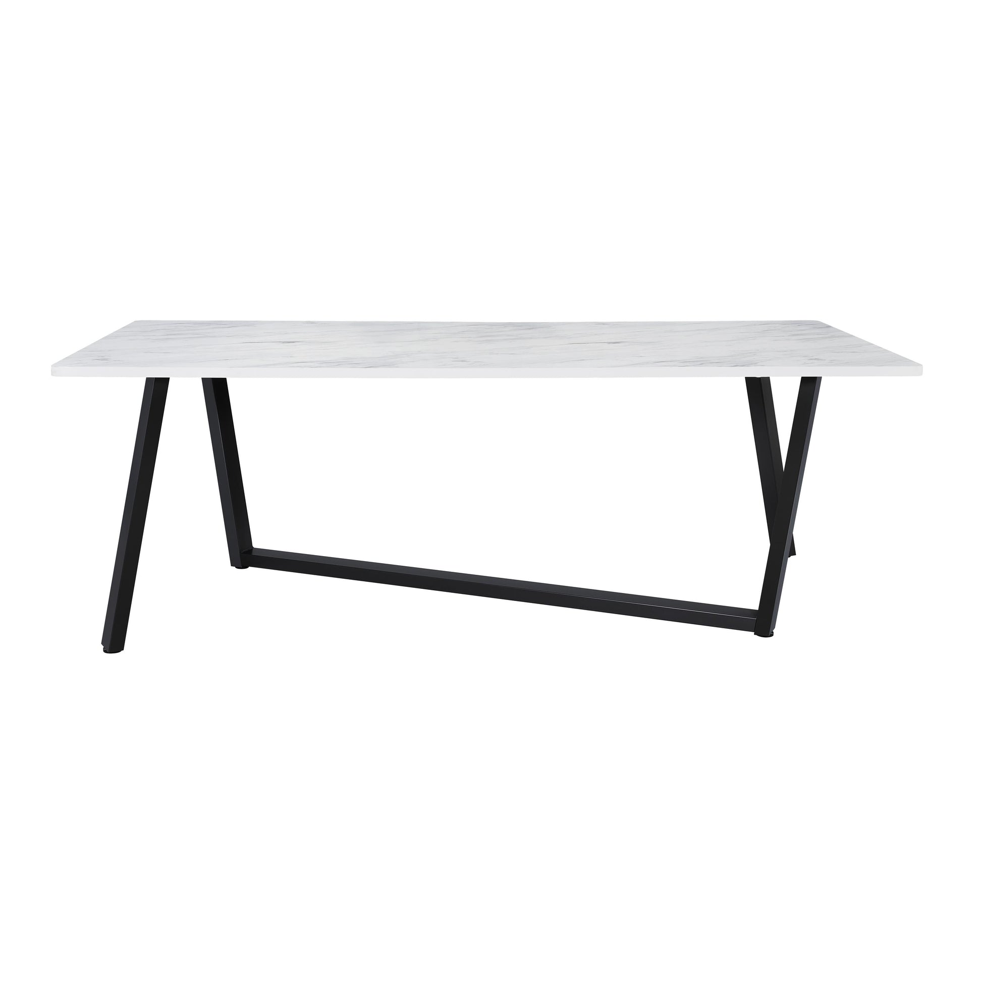  Coaster Furniture Mayer 193781 Rectangular 87-inch Faux Marble Dining Table - White IMAGE 3