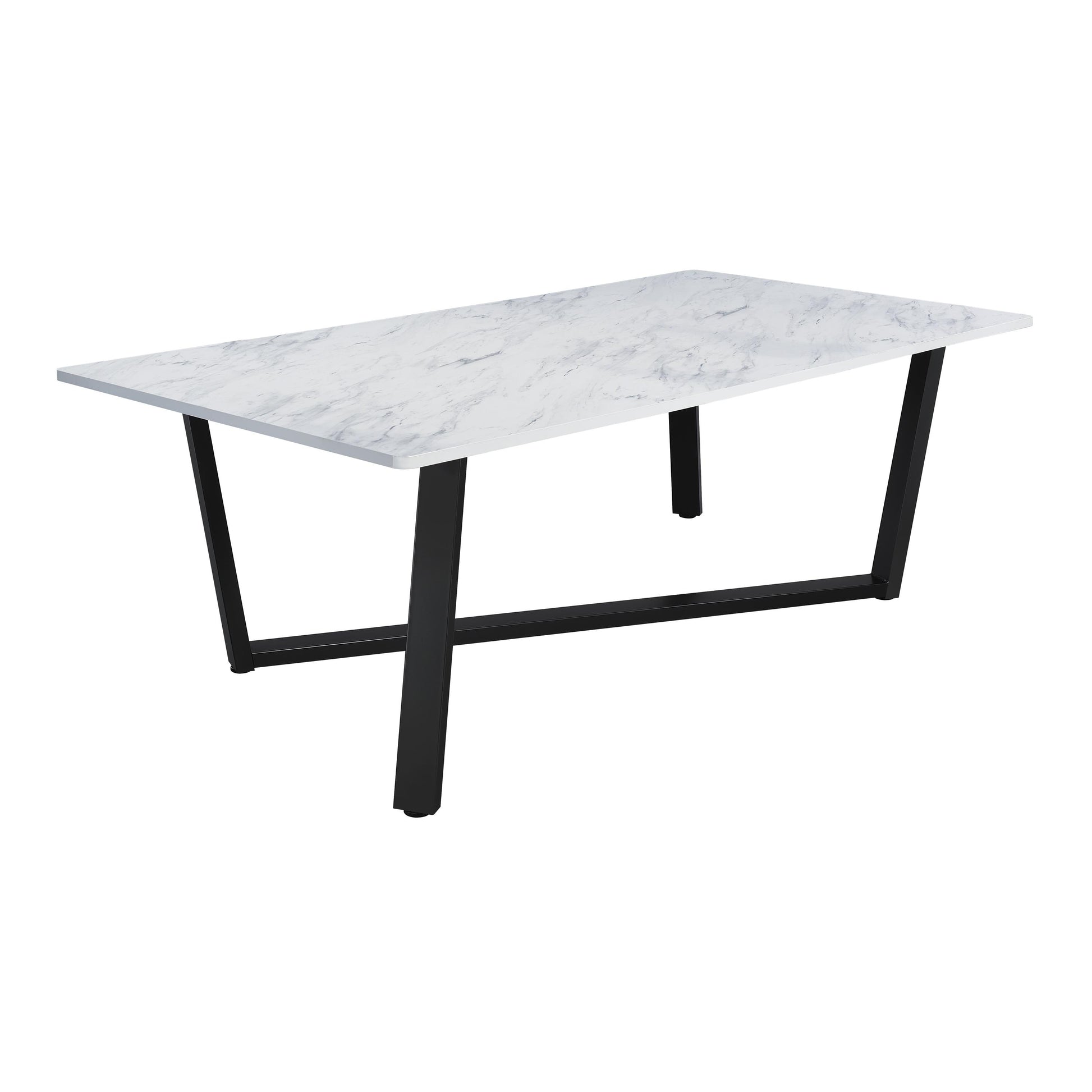  Coaster Furniture Mayer 193781 Rectangular 87-inch Faux Marble Dining Table - White IMAGE 5