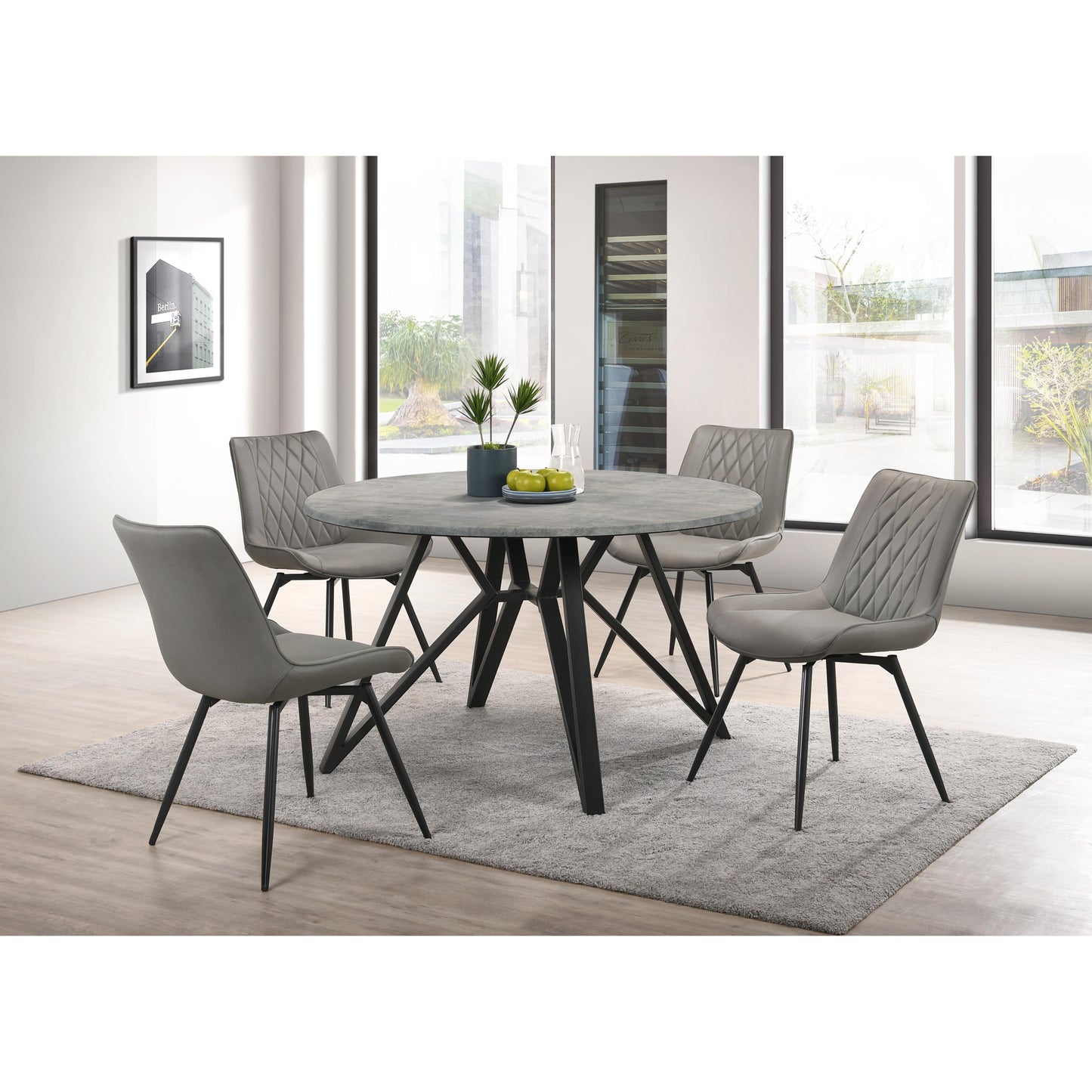Coaster Furniture Neil 193801 Round 50-inch SmartTop Dining Table - Gunmetal IMAGE 5
