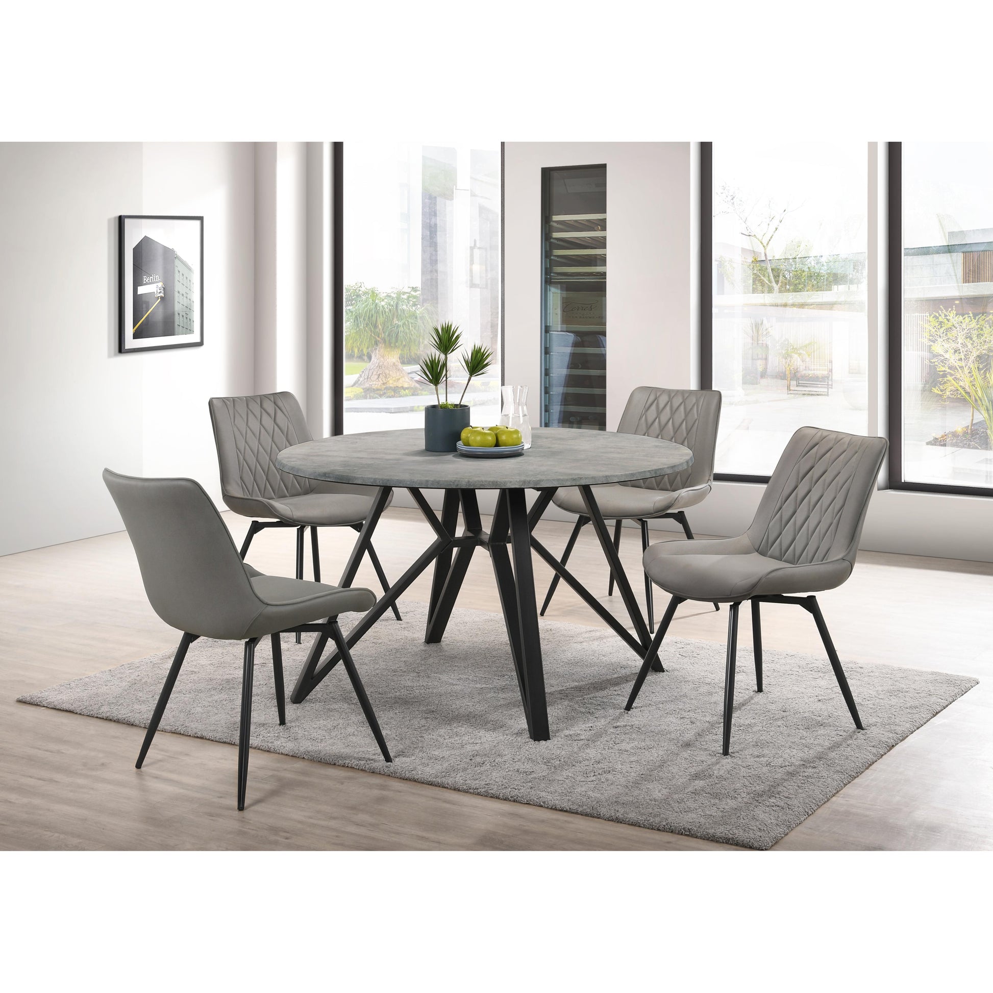 Coaster Furniture Neil 193801 Round 50-inch SmartTop Dining Table - Gunmetal IMAGE 5