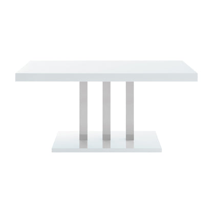  Coaster Furniture Brooklyn 193811 Rectangular 63-inch Dining Table - White High Gloss IMAGE 3