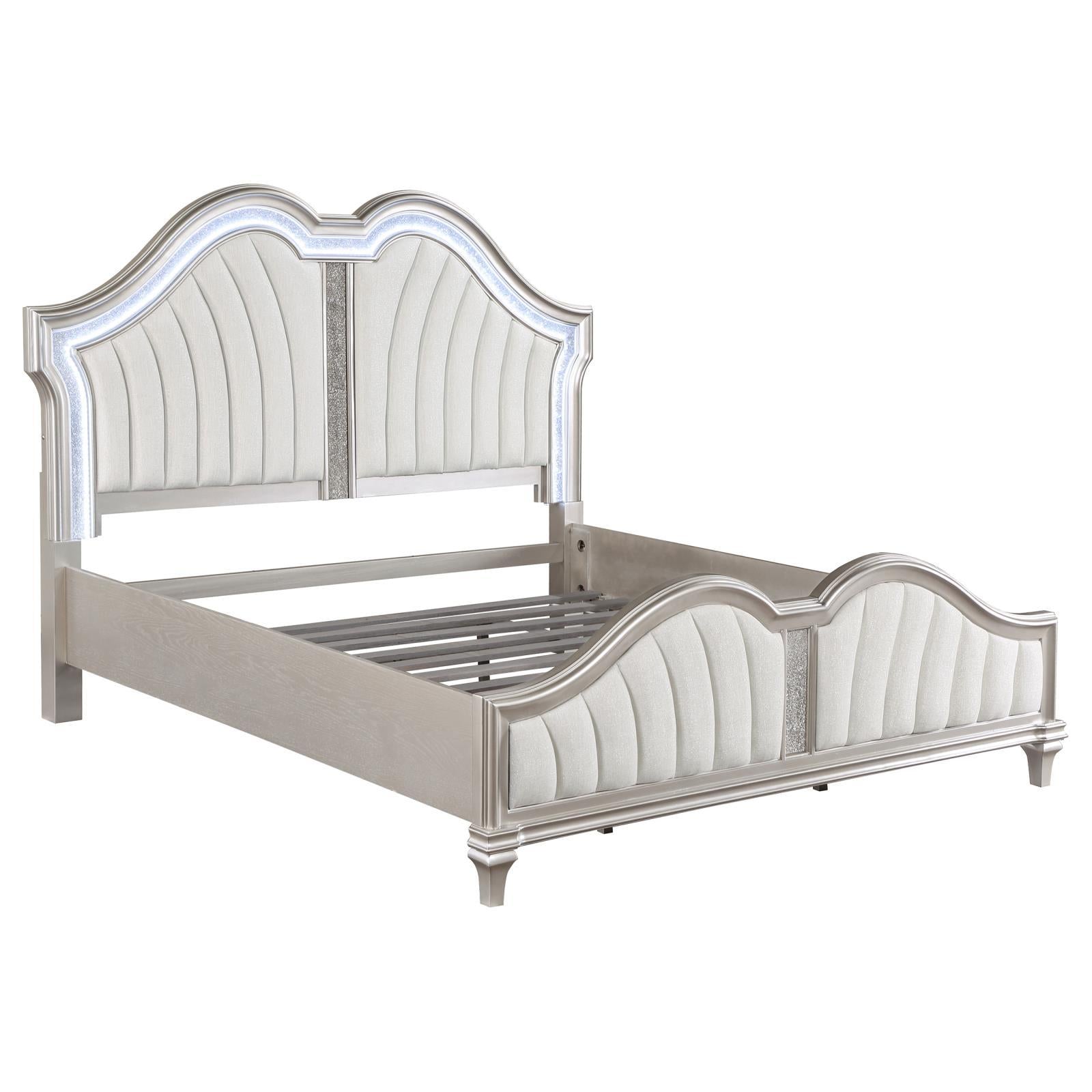 Coaster Furniture Evangeline 223391KE Wood Eastern King LED Panel Bed - Silver Oak IMAGE 5