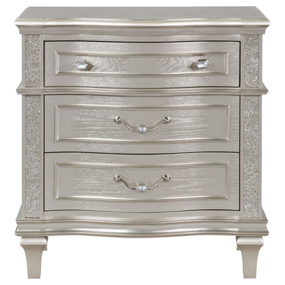 Coaster Furniture Evangeline 223392 3-Drawer Nightstand - Silver Oak IMAGE 2