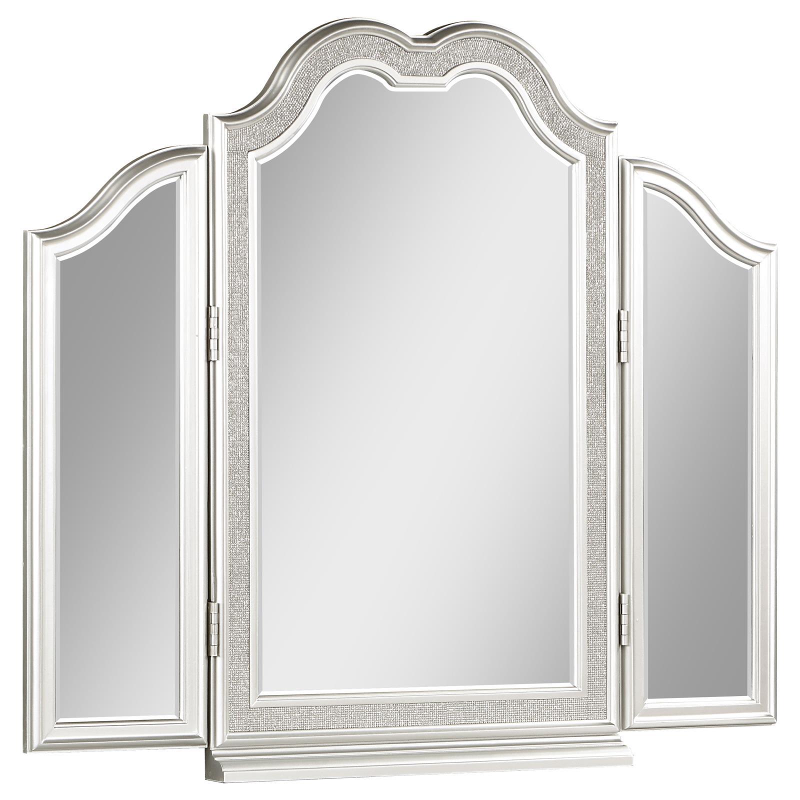 Coaster Furniture Evangeline 223398 Tri-Fold Vanity Mirror - Silver Oak IMAGE 1