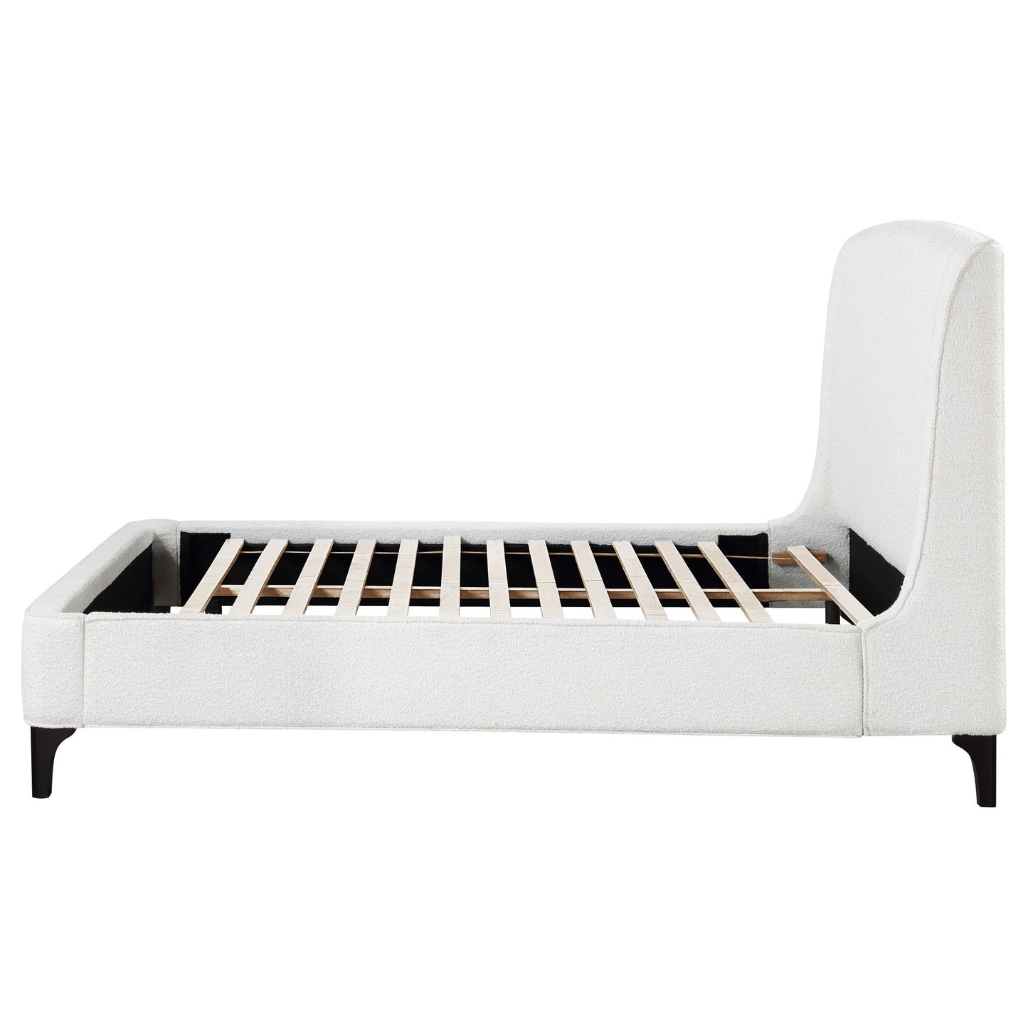 Coaster Furniture Mosby 306020Q Upholstered Queen Wingback Bed - Snow IMAGE 5