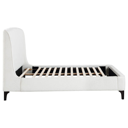 Coaster Furniture Mosby 306020Q Upholstered Queen Wingback Bed - Snow IMAGE 9