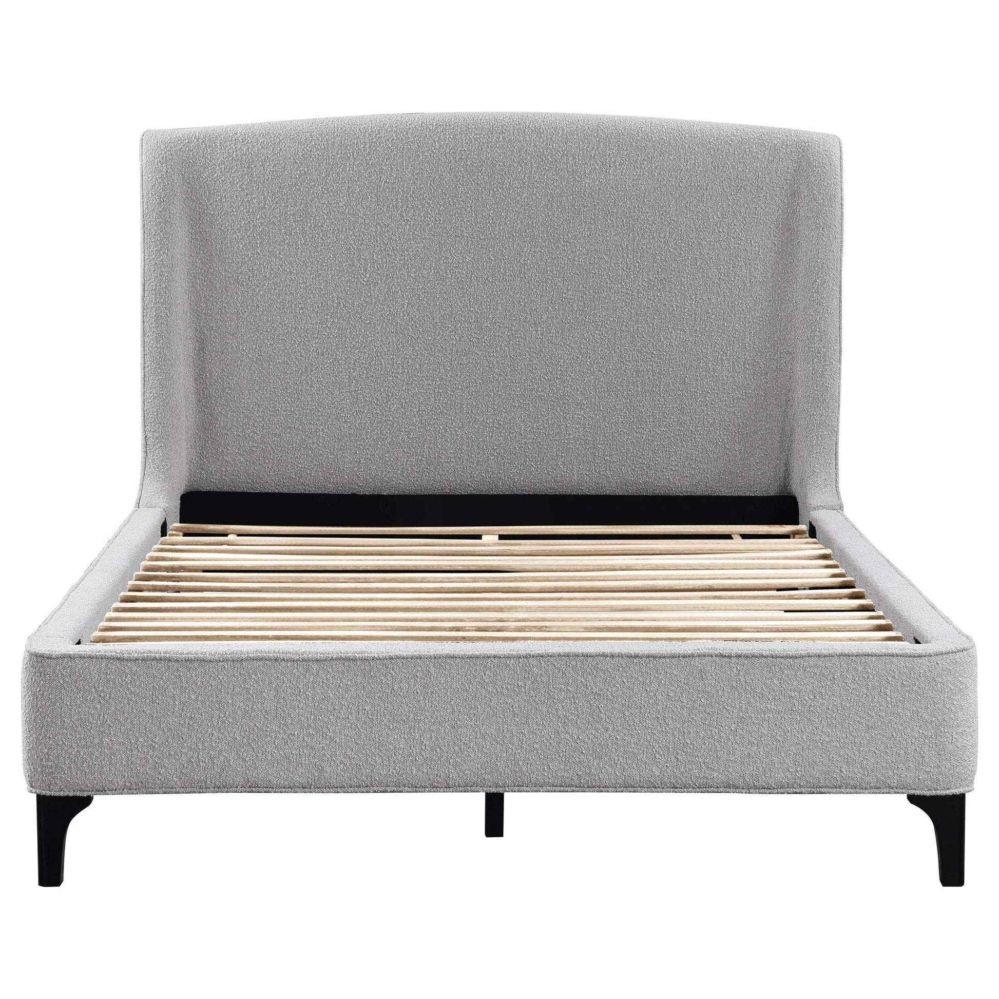 Coaster Furniture Mosby 306021Q Upholstered Queen Wingback Bed - Grey IMAGE 3