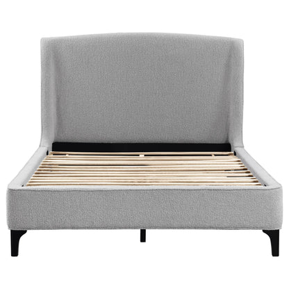 Coaster Furniture Mosby 306021Q Upholstered Queen Wingback Bed - Grey IMAGE 3