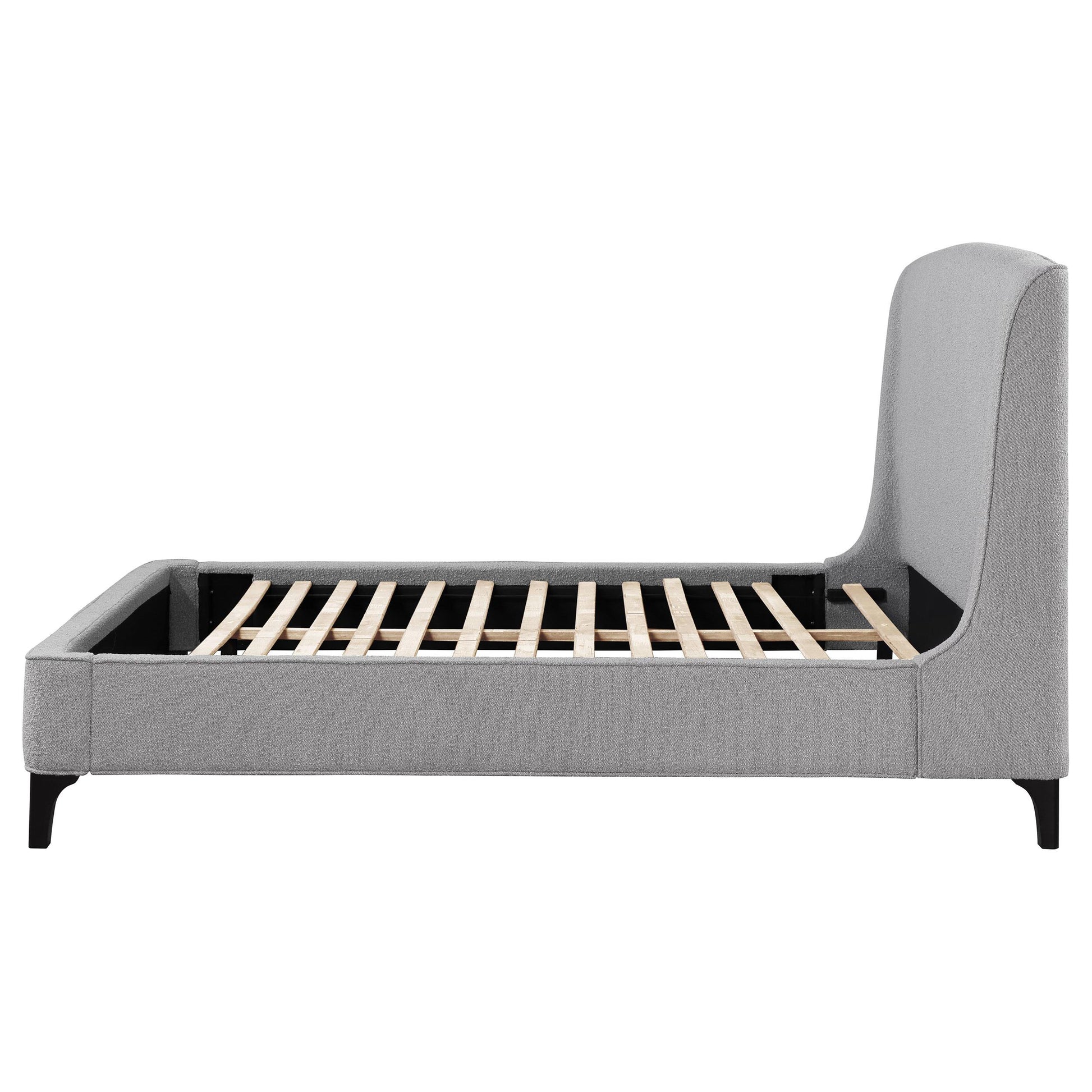 Coaster Furniture Mosby 306021Q Upholstered Queen Wingback Bed - Grey IMAGE 5