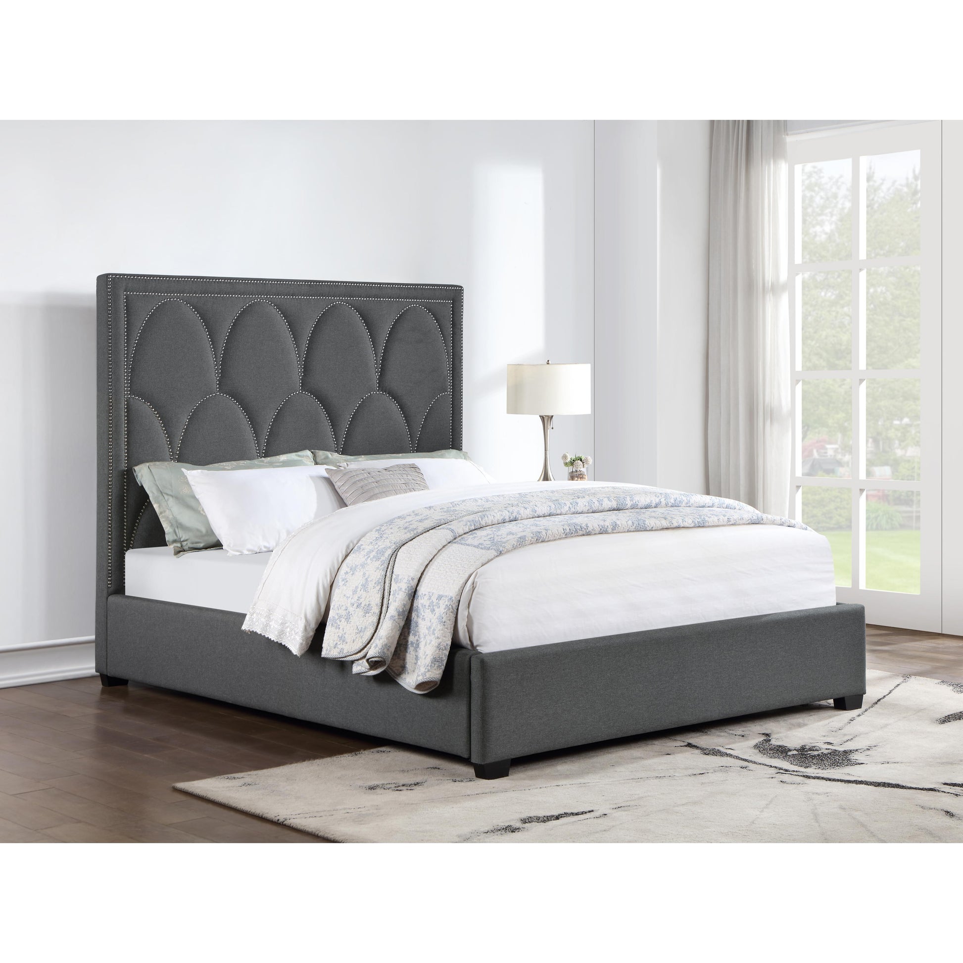 Coaster Furniture Bowfield 315900KE Upholstered Eastern King Panel Bed - Charcoal IMAGE 8