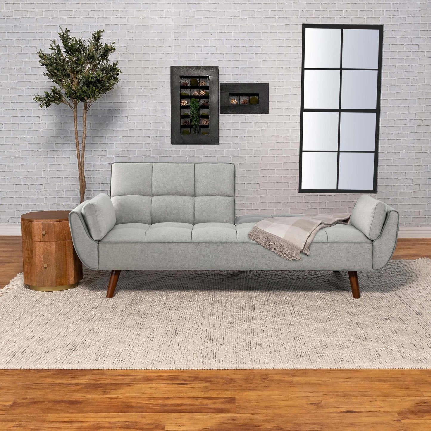 Coaster Furniture Caufield 360096 Upholstered Tufted Convertible Sofa Bed - Grey IMAGE 8