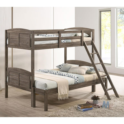  Coaster Furniture Flynn 400809 Wood Twin Over Full Bunk Bed - Weathered Brown IMAGE 1