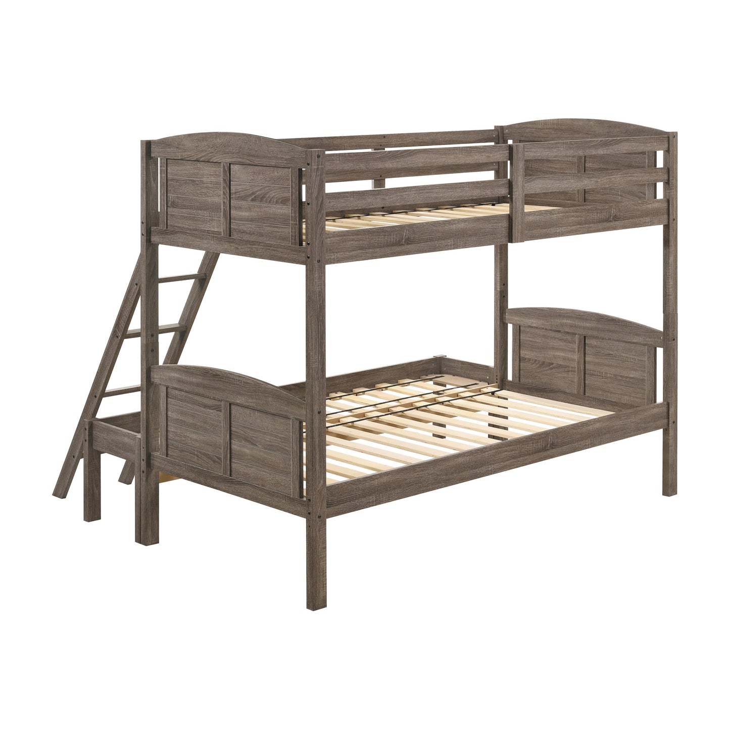  Coaster Furniture Flynn 400809 Wood Twin Over Full Bunk Bed - Weathered Brown IMAGE 3