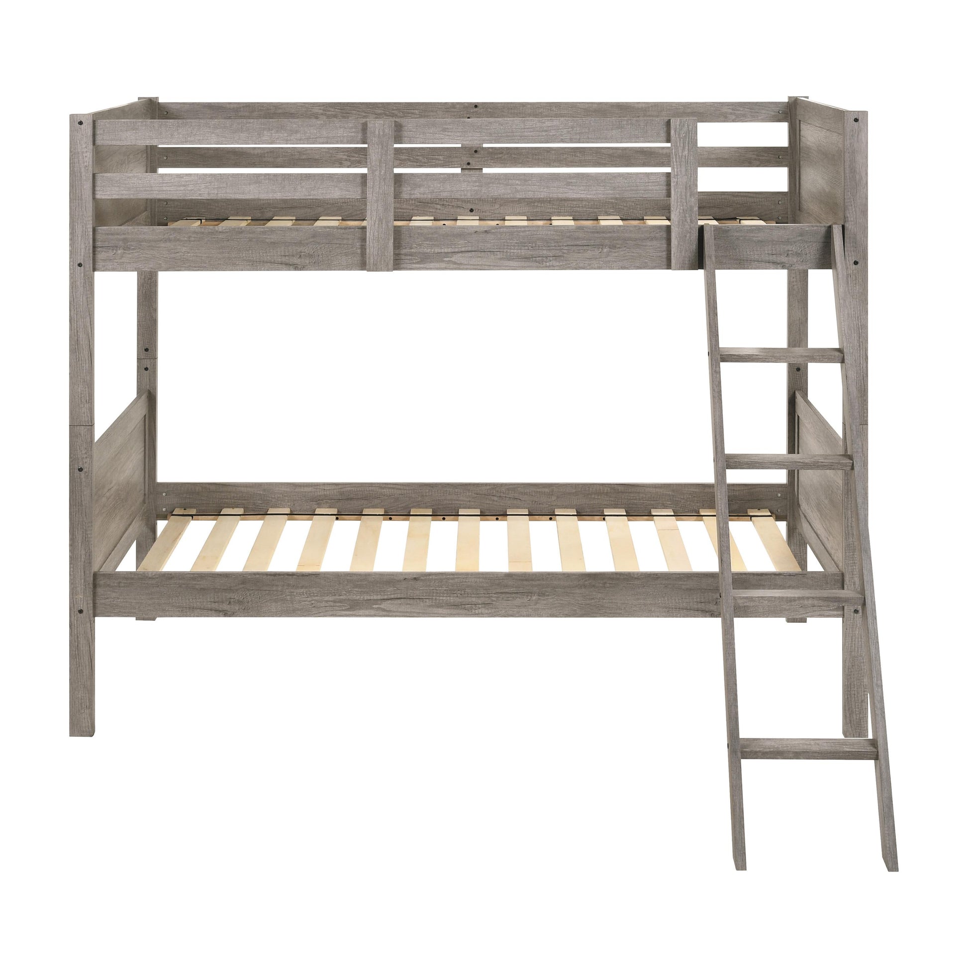  Coaster Furniture Ryder 400818 Wood Twin Over Twin Bunk Bed - Weathered Taupe IMAGE 4