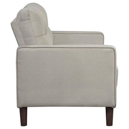 Coaster Furniture Bowen 506786 Upholstered Track Arm Tufted Loveseat - Beige IMAGE 7