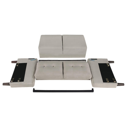 Coaster Furniture Bowen 506786 Upholstered Track Arm Tufted Loveseat - Beige IMAGE 8