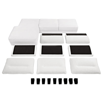 Coaster Furniture Caspian 509550 Upholstered Curved Arm Chaise Sectional Sofa - White IMAGE 13