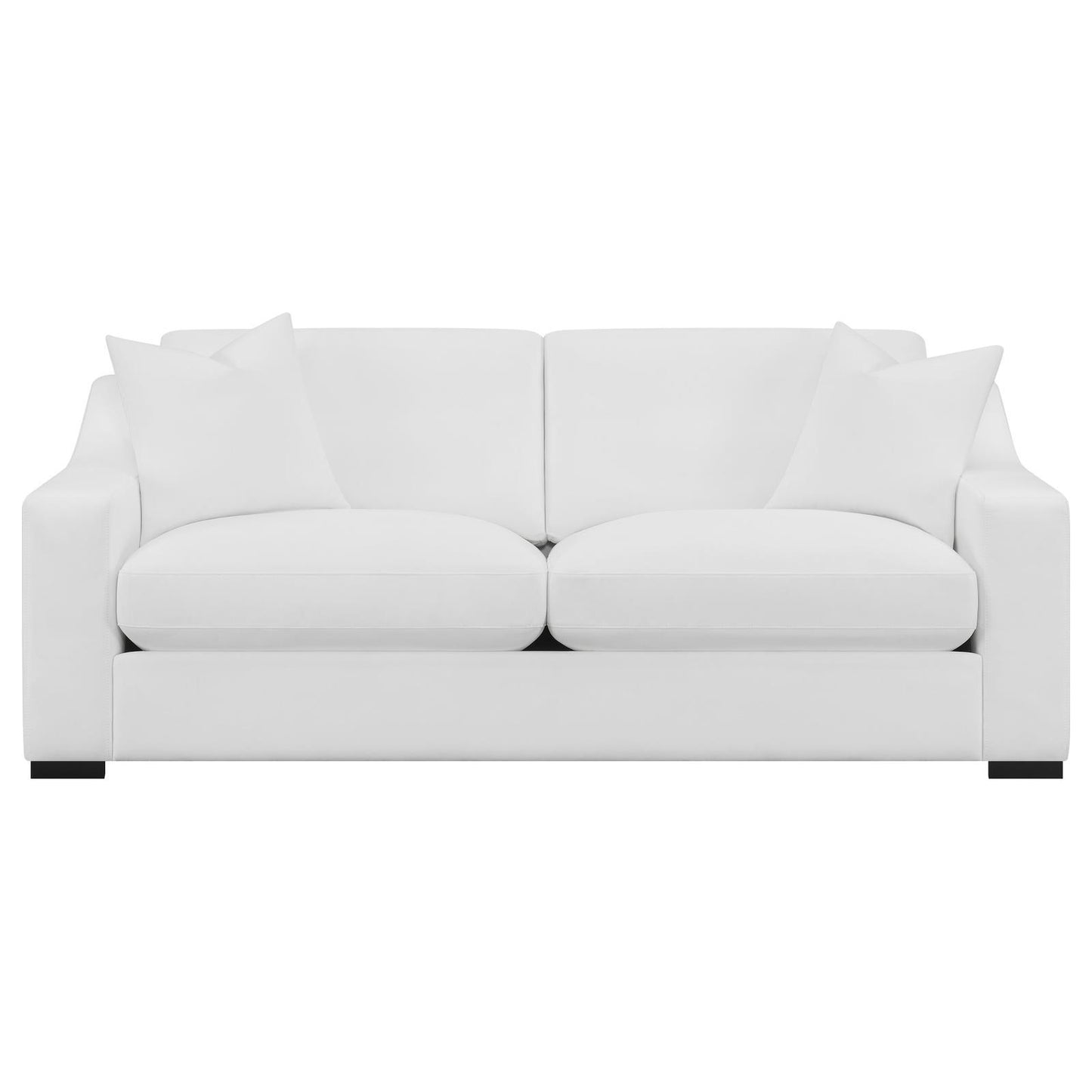  Coaster Furniture Ashlyn 509891 Upholstered Sloped Arm Sofa - White IMAGE 8