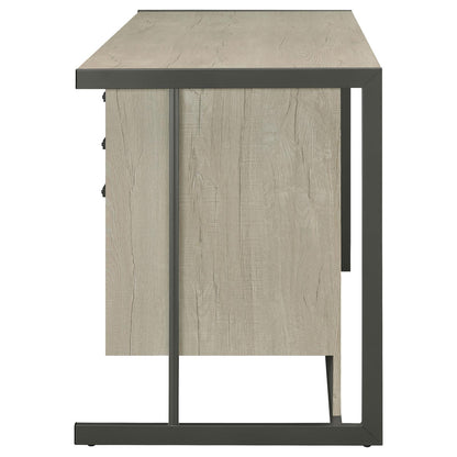  Coaster Furniture Loomis 805881 60-inch 4-Drawer Computer Desk - Whitewashed Grey IMAGE 5