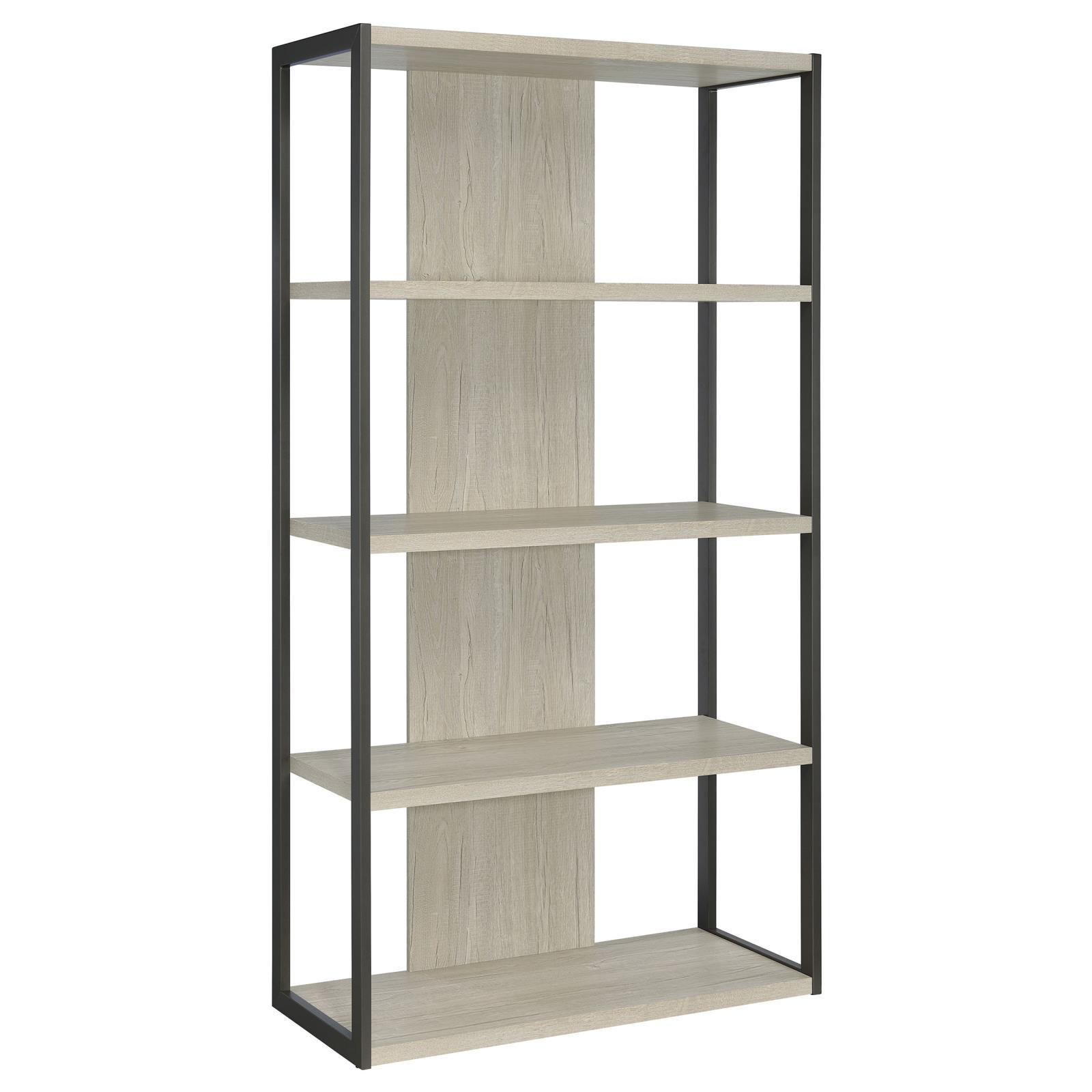  Coaster Furniture Loomis 805883 72-inch 4-shelf Bookshelf - Whitewashed Grey IMAGE 1