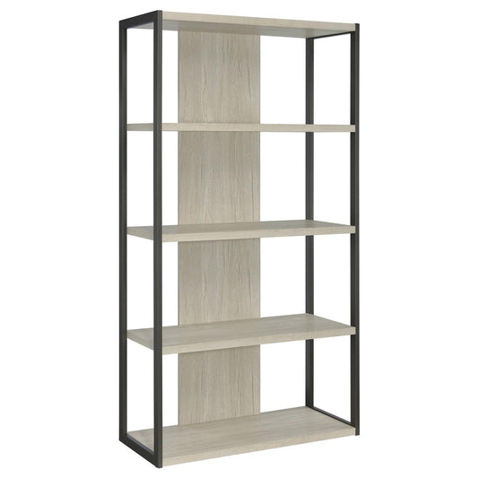  Coaster Furniture Loomis 805883 72-inch 4-shelf Bookshelf - Whitewashed Grey IMAGE 1