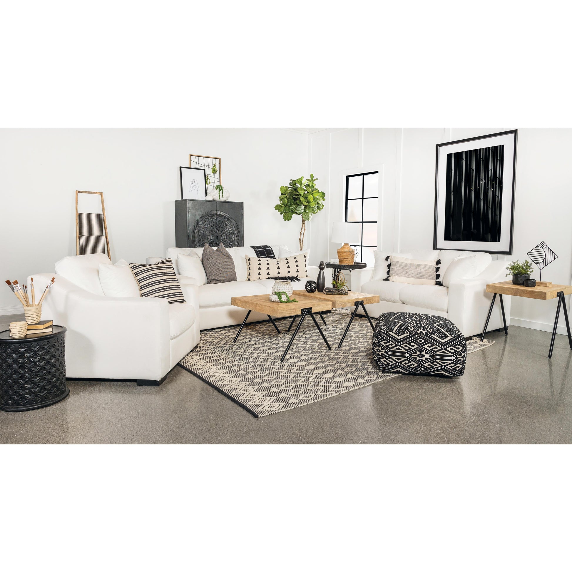 Coaster Furniture Ashlyn 509893 Upholstered Sloped Arm Accent Chair - White IMAGE 2