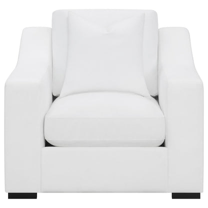 Coaster Furniture Ashlyn 509893 Upholstered Sloped Arm Accent Chair - White IMAGE 3