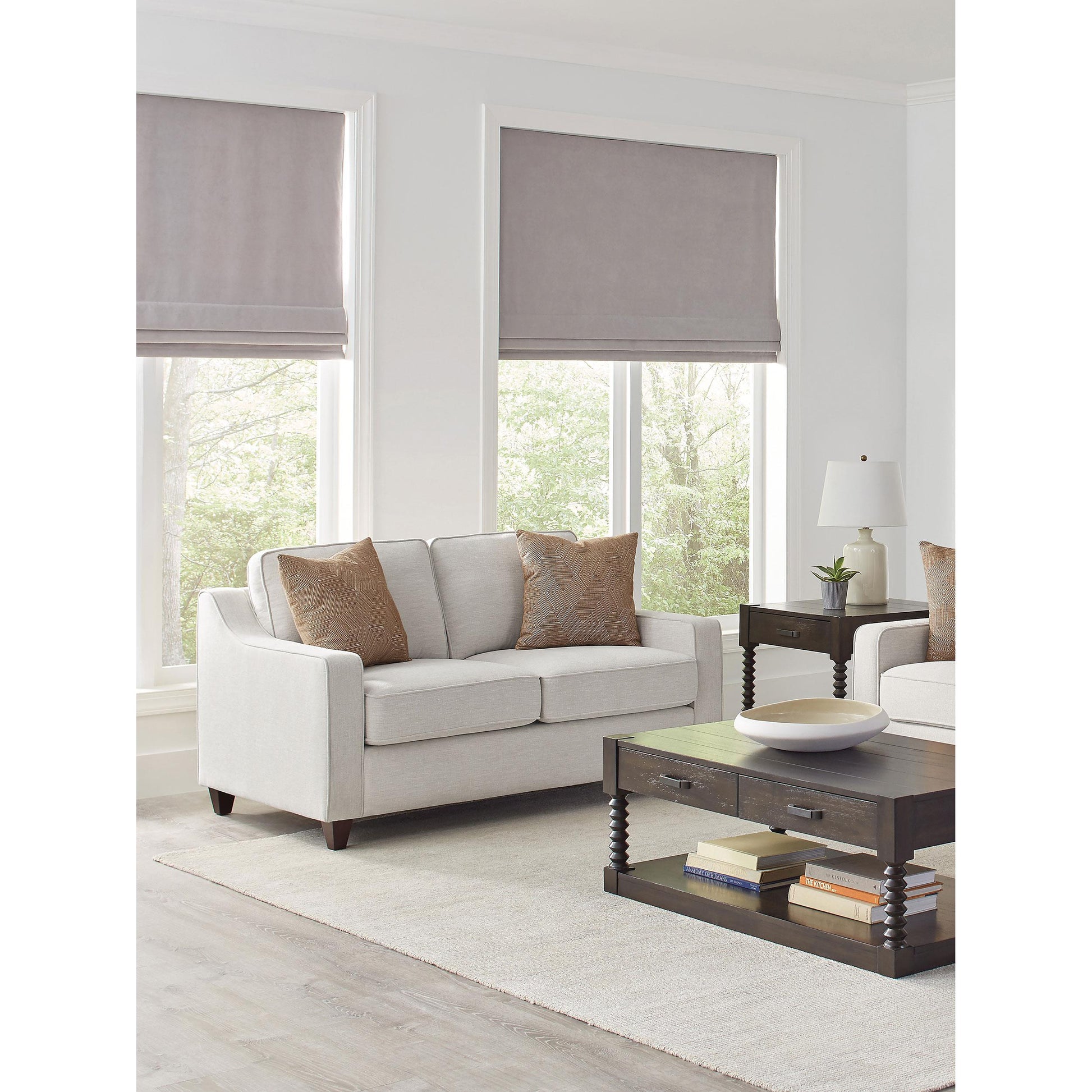  Coaster Furniture Christine 552062 Upholstered Sloped Arm Loveseat - Beige IMAGE 8