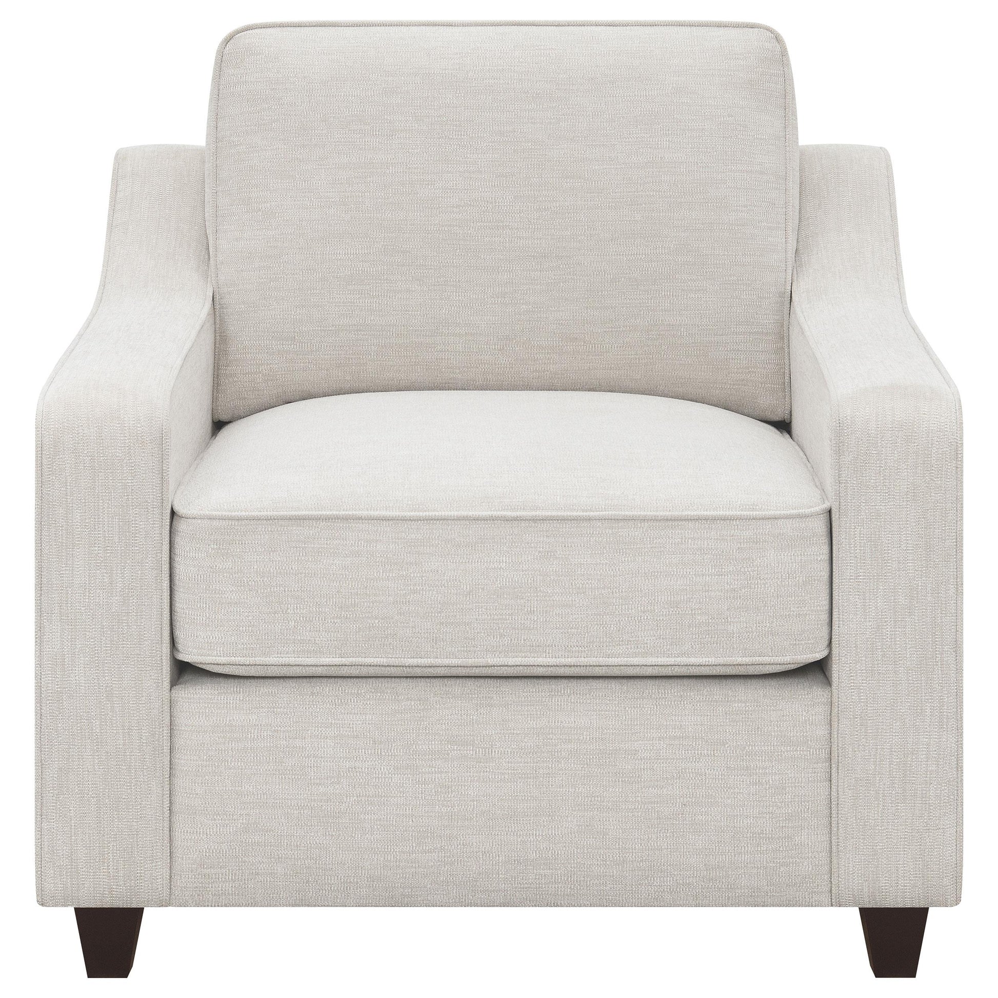 Coaster Furniture Christine 552063 Upholstered Sloped Arm Accent Chair - Beige IMAGE 2