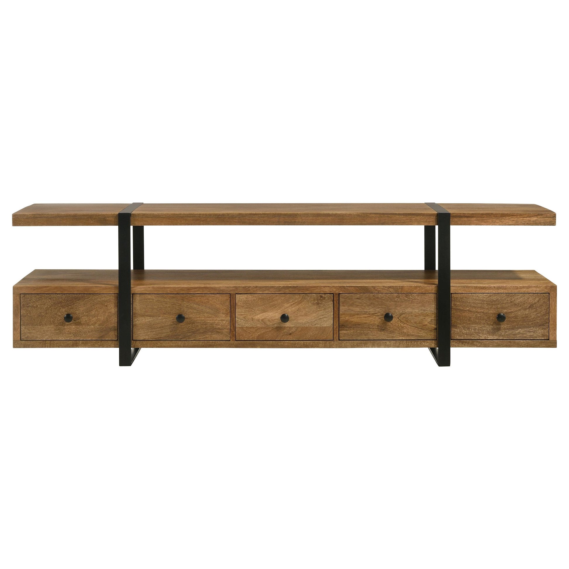 Coaster Furniture Otto 703243 5-Drawer Mango Wood 70" TV Stand Media Console - Brown IMAGE 3