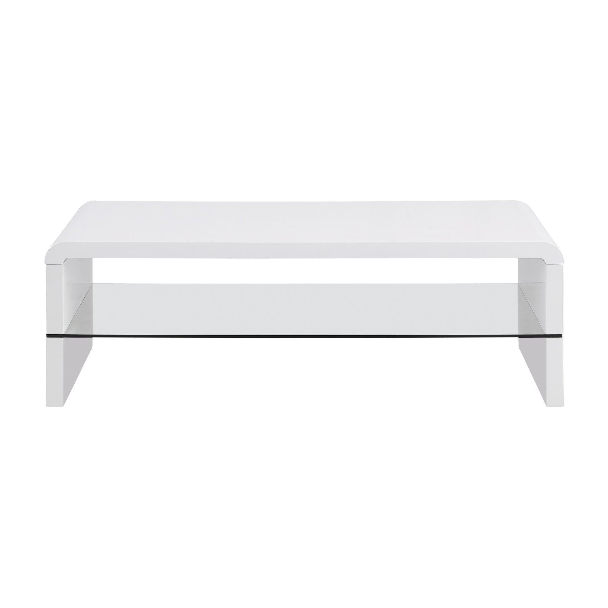 Coaster Furniture Airell 703798 Rectangular Coffee Table with Shelf - White High Gloss IMAGE 3