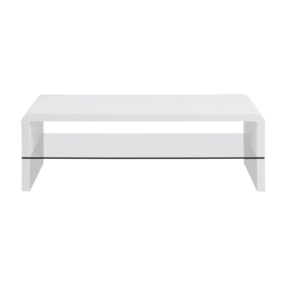 Coaster Furniture Airell 703798 Rectangular Coffee Table with Shelf - White High Gloss IMAGE 3