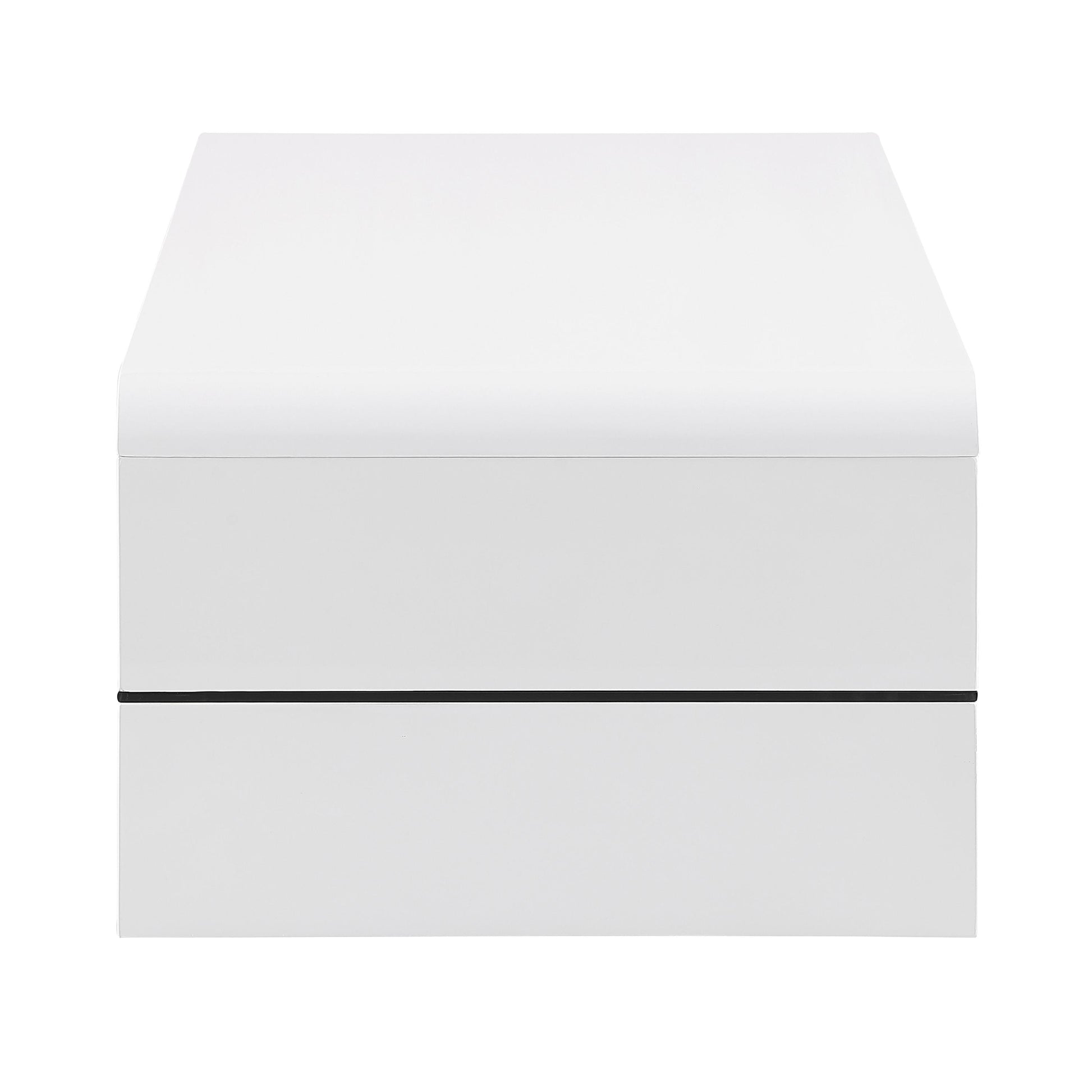 Coaster Furniture Airell 703798 Rectangular Coffee Table with Shelf - White High Gloss IMAGE 4