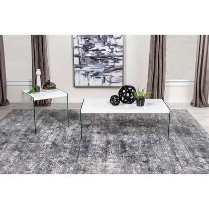 Coaster Furniture Opal 704147 Square Glass Frame Side End Table - White High Gloss IMAGE 10