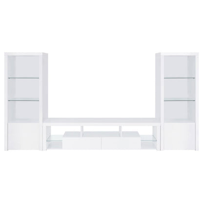 Coaster Furniture Jude 704254 3-shelf Engineered Wood Media Tower - High Gloss White IMAGE 10