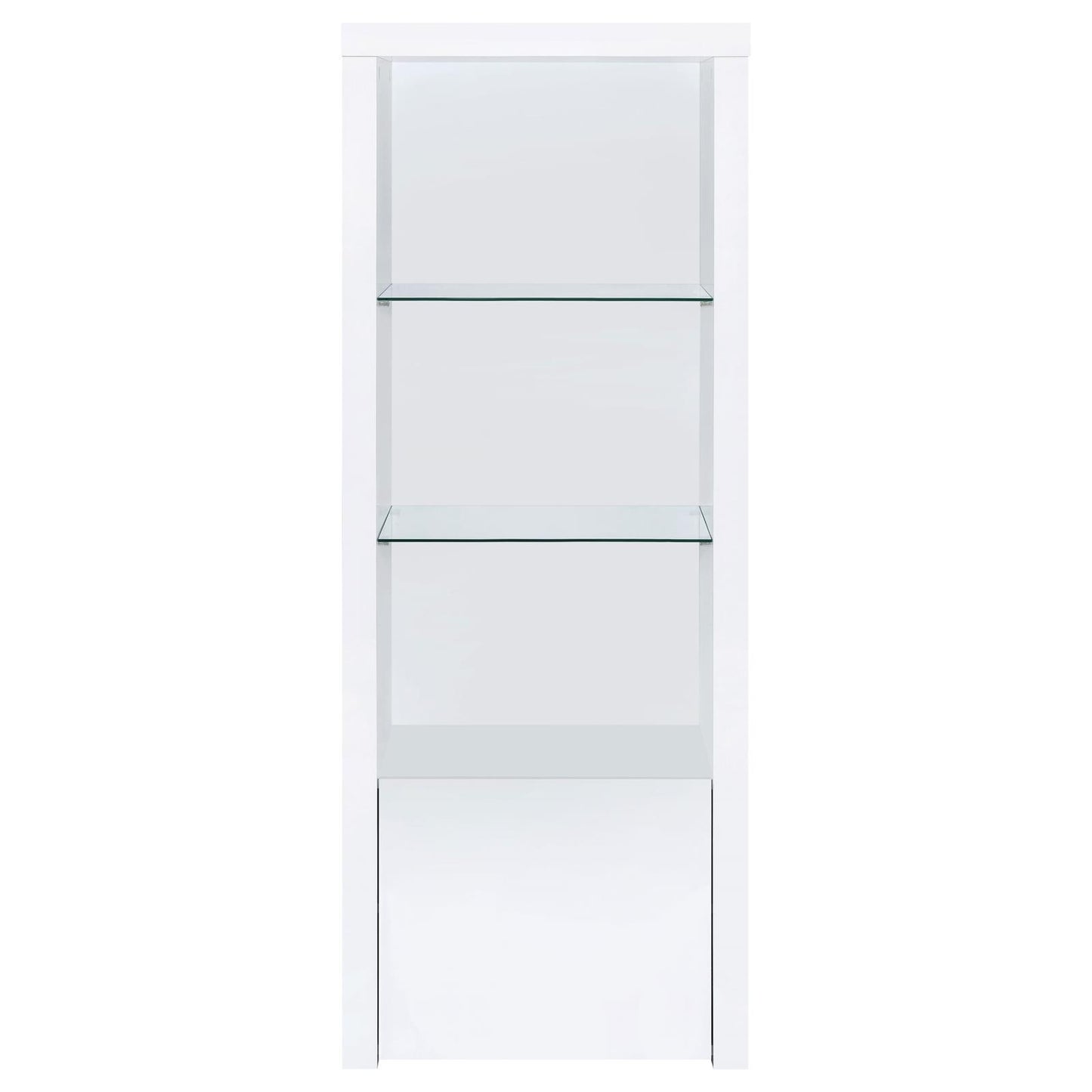 Coaster Furniture Jude 704254 3-shelf Engineered Wood Media Tower - High Gloss White IMAGE 4
