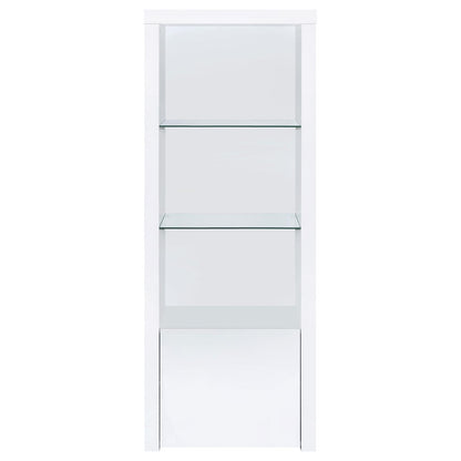 Coaster Furniture Jude 704254 3-shelf Engineered Wood Media Tower - High Gloss White IMAGE 4