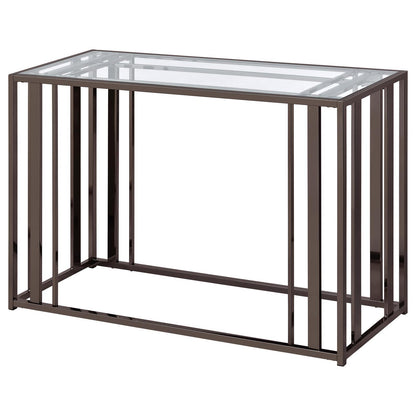 Coaster Furniture Adri 708359 Glass Top Entryway Sofa Console Table - Black Nickel IMAGE 4