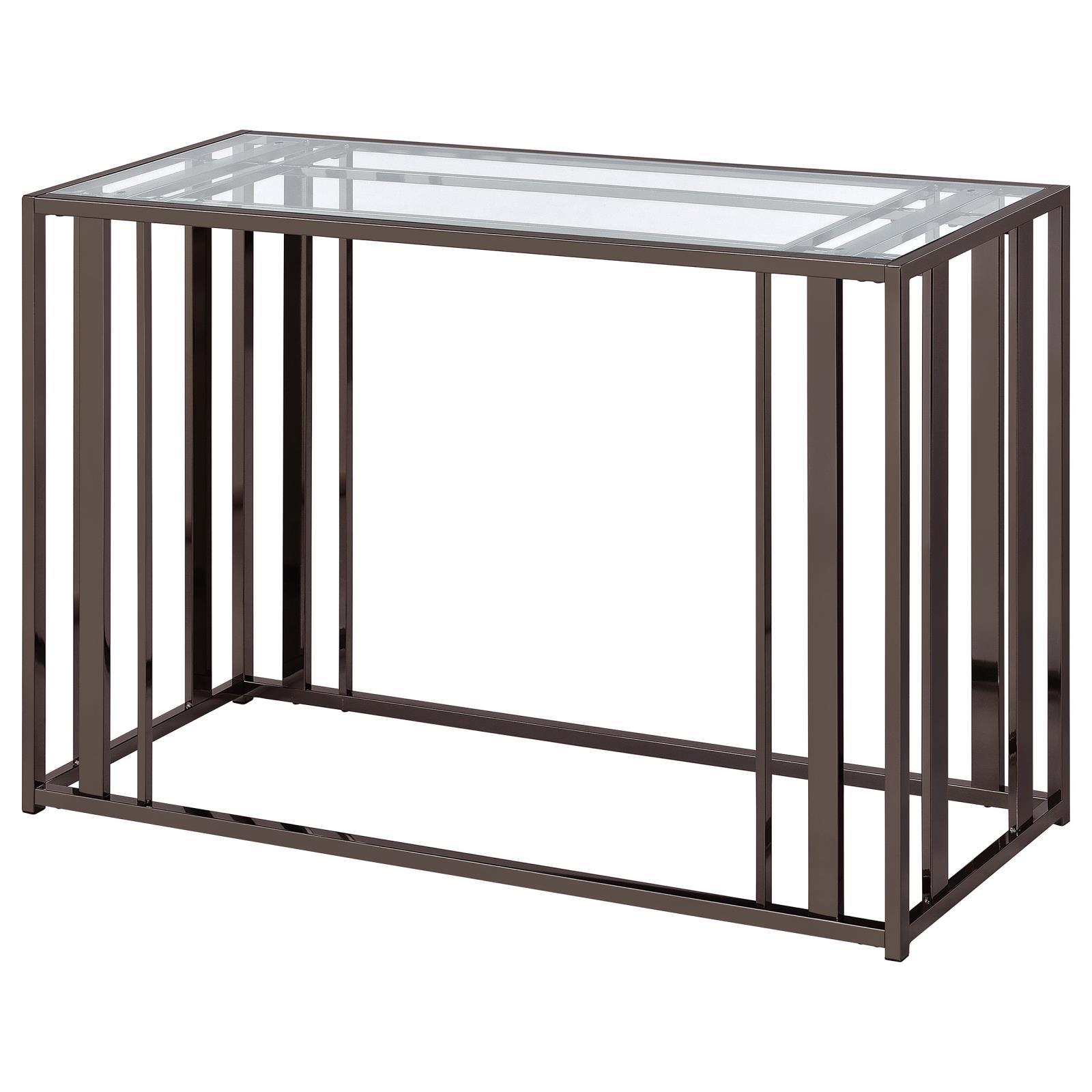 Coaster Furniture Adri 708359 Glass Top Entryway Sofa Console Table - Black Nickel IMAGE 8