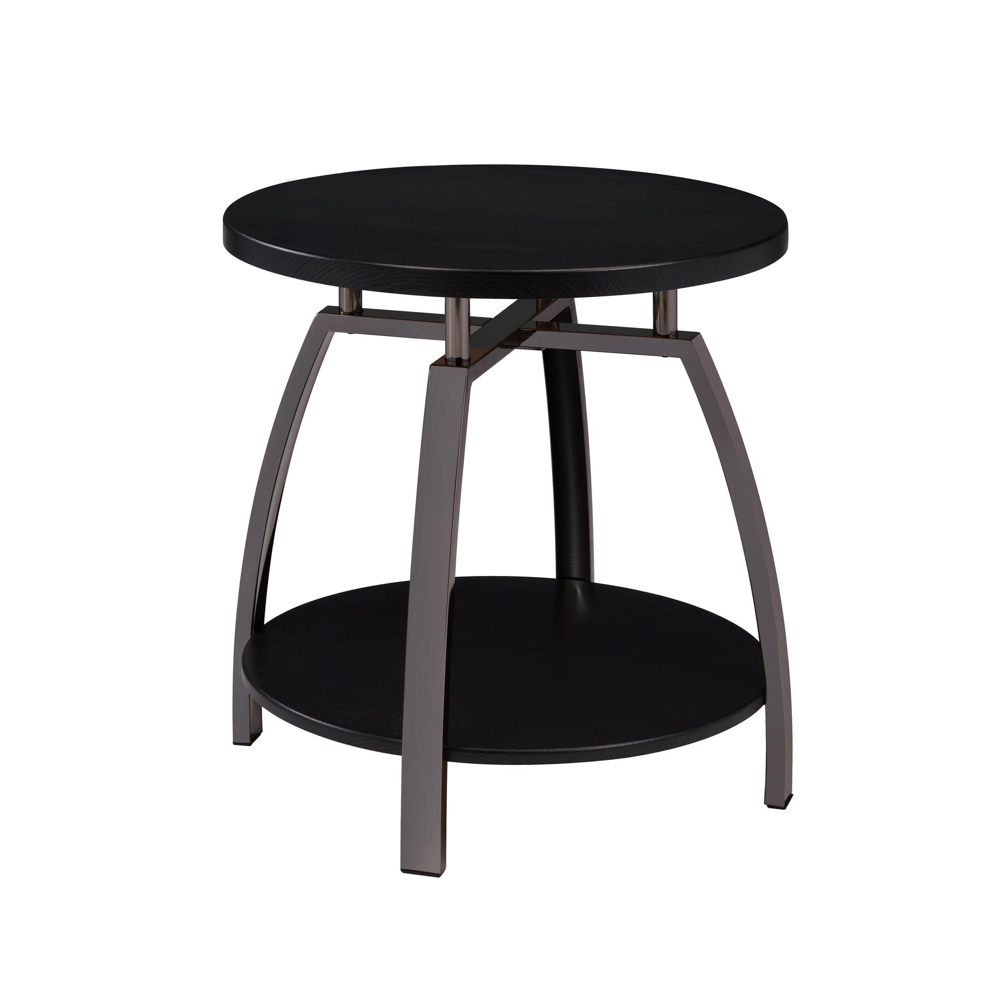 Coaster Furniture Dacre 722207 Round Engineered Wood Top Side End Table - Dark Charcoal IMAGE 1