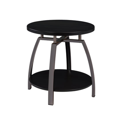  Coaster Furniture Dacre 722207 Round Engineered Wood Top Side End Table - Dark Charcoal IMAGE 1