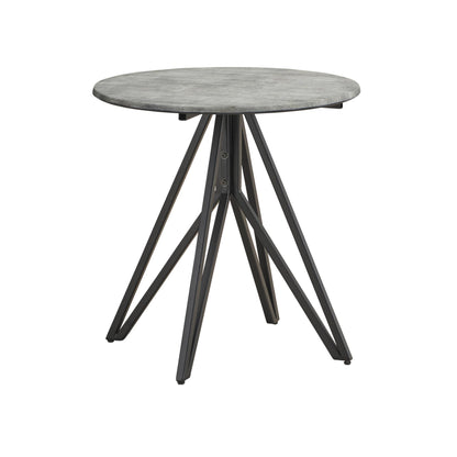  Coaster Furniture Hadi 736177 Round SmartTop Side End Table - Cement and Gunmetal IMAGE 3