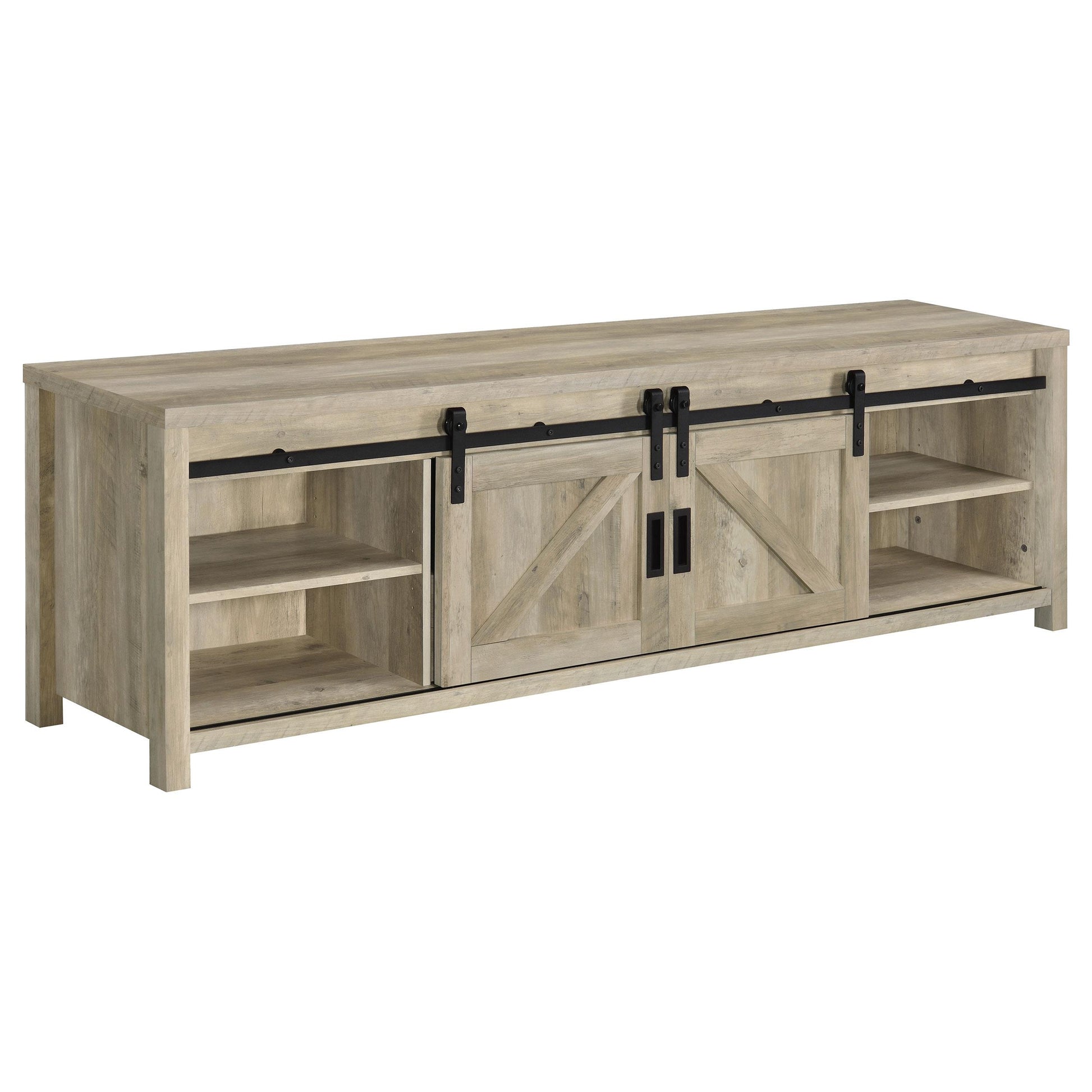 Coaster Furniture Madra 736263 2-door Engineered Wood 79" TV Stand - Distressed Pine IMAGE 3