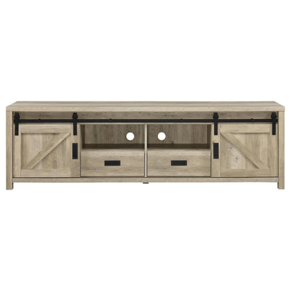 Coaster Furniture Madra 736263 2-door Engineered Wood 79" TV Stand - Distressed Pine IMAGE 4