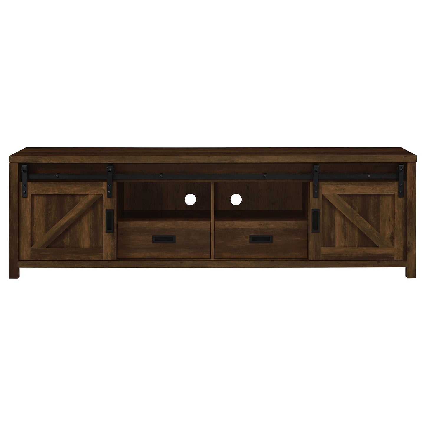 Coaster Furniture Madra 736273 2-door Engineered Wood 79" TV Stand - Dark Pine IMAGE 4