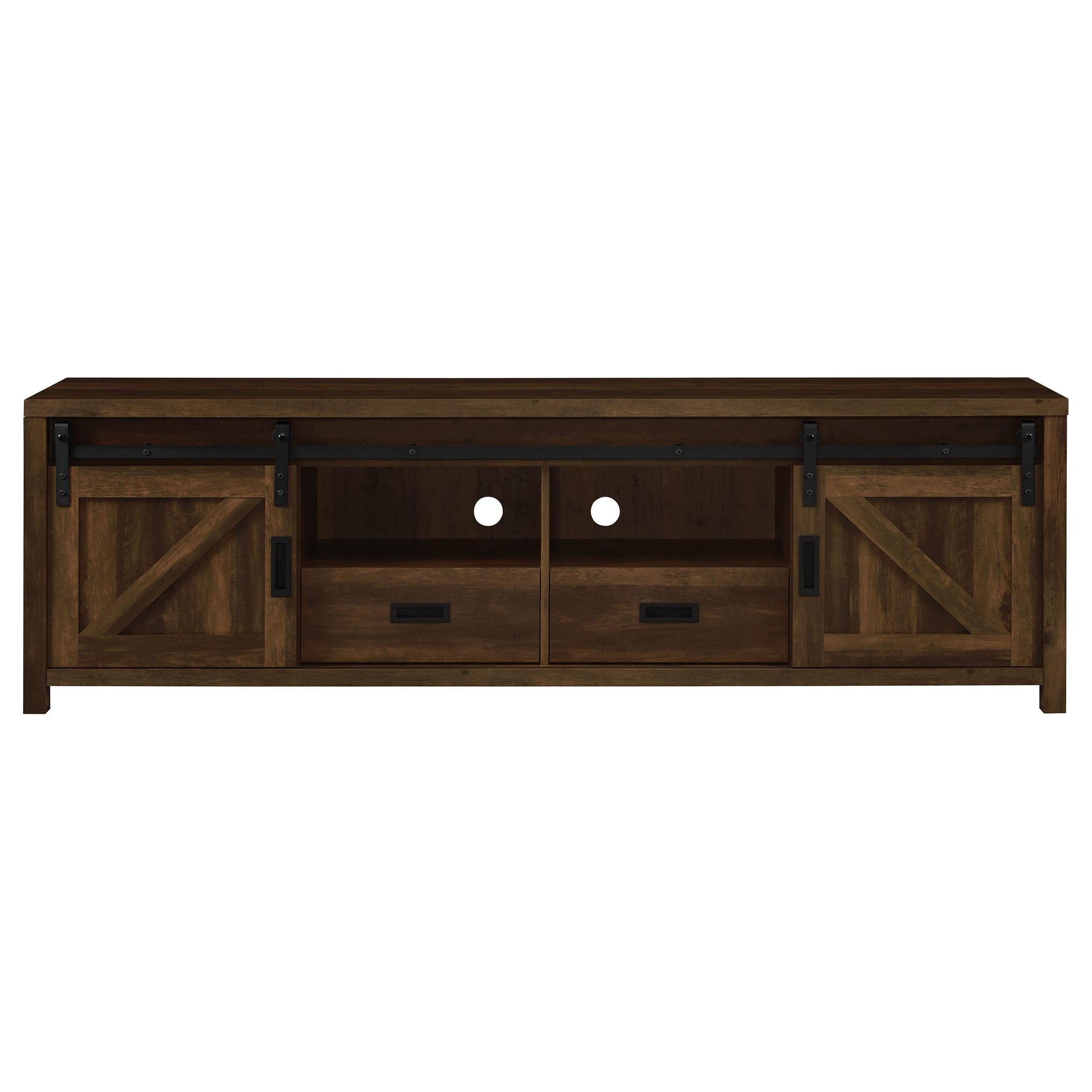 Coaster Furniture Madra 736273 2-door Engineered Wood 79" TV Stand - Dark Pine IMAGE 4