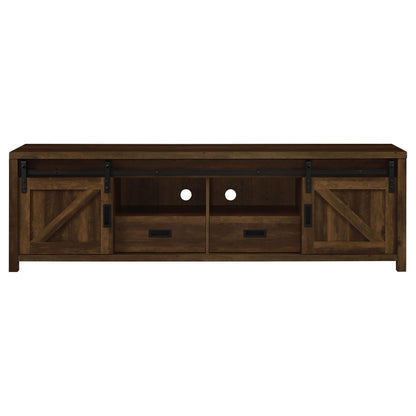Coaster Furniture Madra 736273 2-door Engineered Wood 79" TV Stand - Dark Pine IMAGE 4