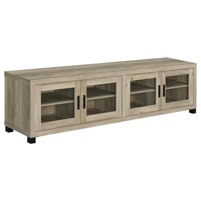Coaster Furniture Sachin 736283 4-door Engineered Wood 79" TV Stand - Distressed Pine IMAGE 1