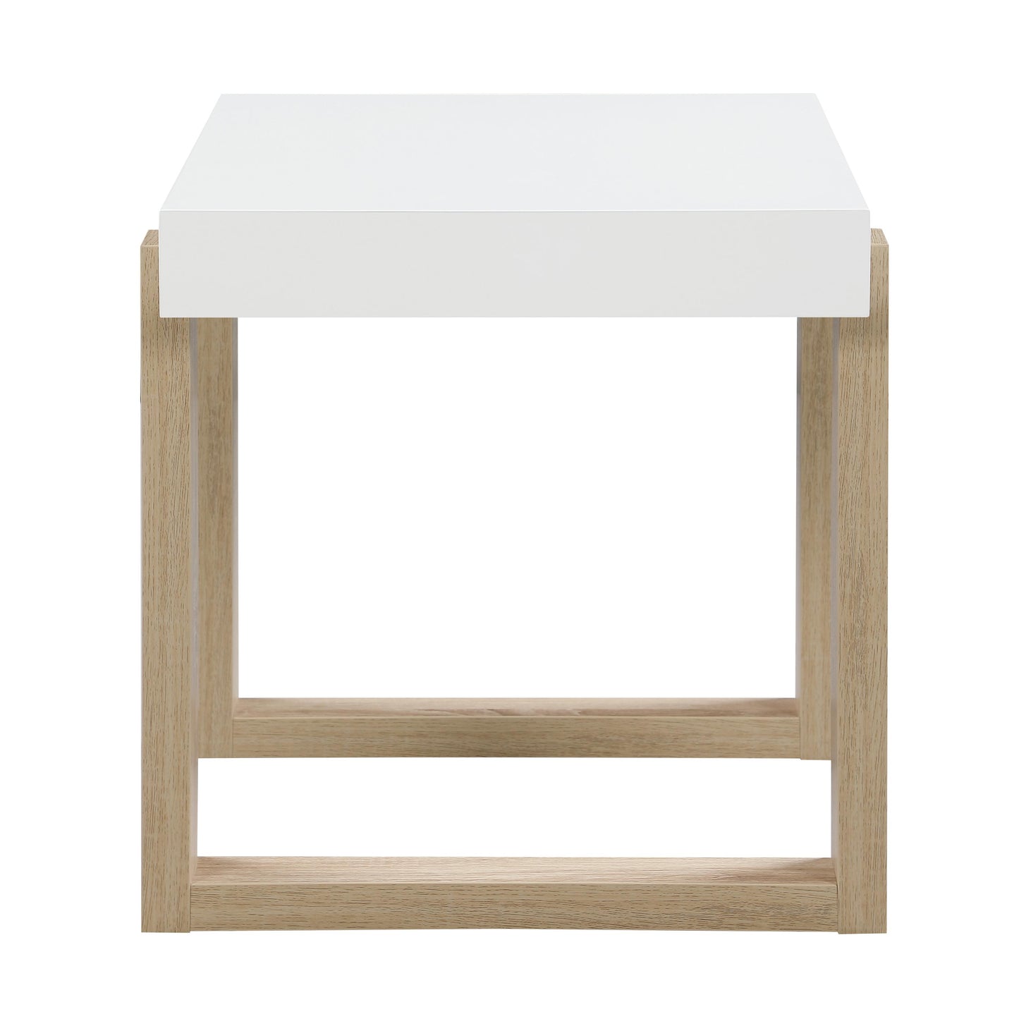 Coaster Furniture Pala 753397 Rectangular End Table - White High Gloss and Natural IMAGE 4
