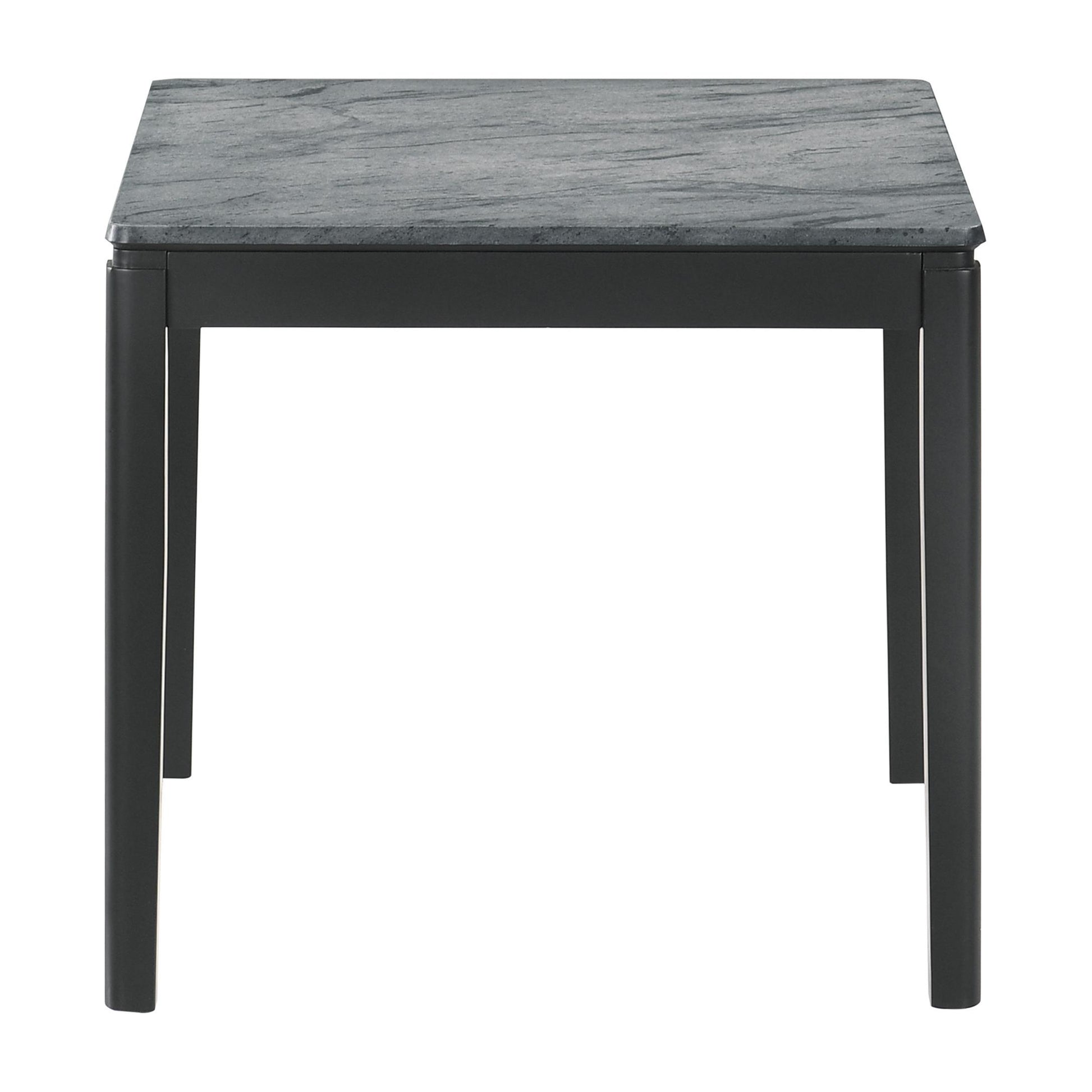 Coaster Furniture Mozzi 753517 Square Faux Marble Side End Table - Grey and Black IMAGE 3